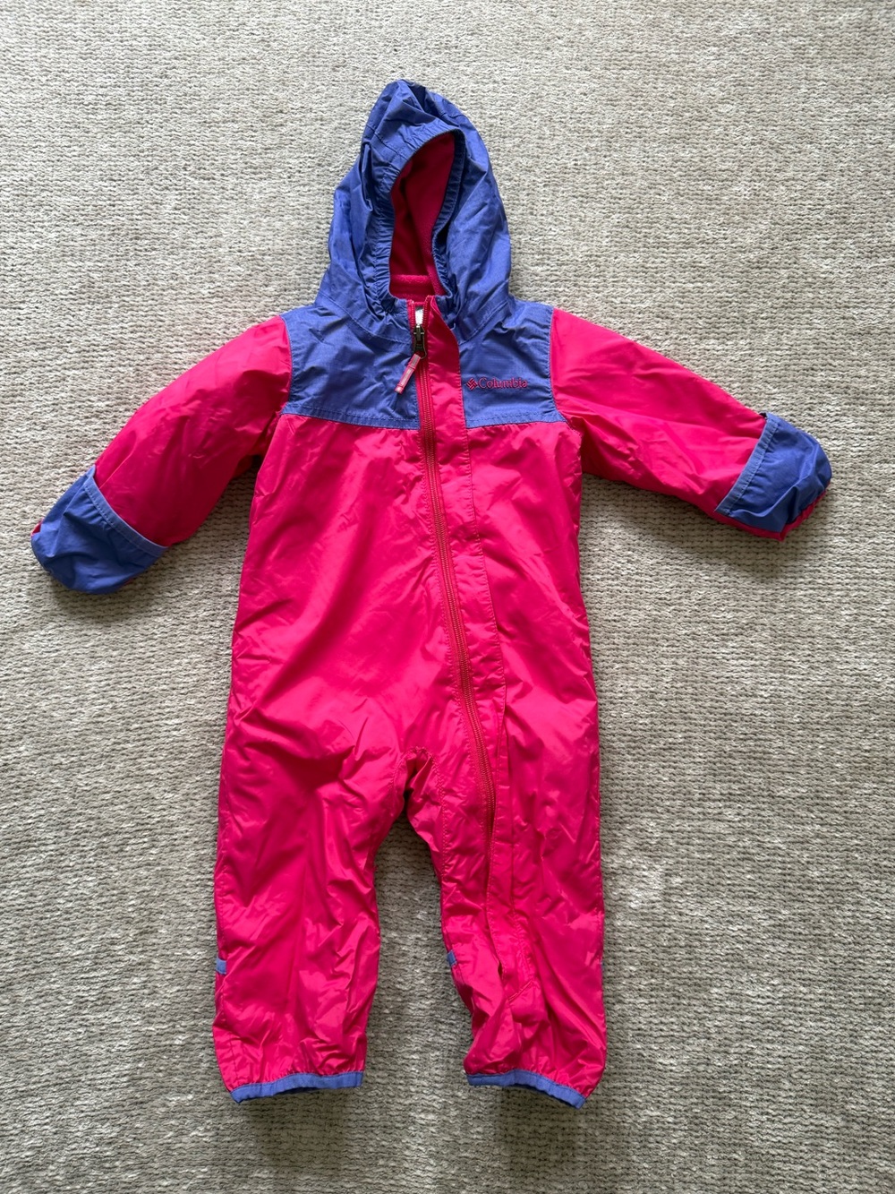 Columbia Interchange Baby Snowsuit 2 Piece Fleece Liner Pink Purple 6-12M
